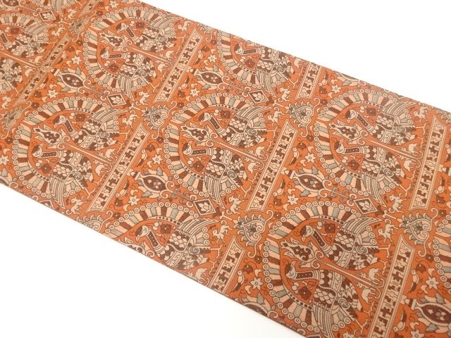 JAPANESE FUKURO OBI / WOVEN FLOWER & BIRD